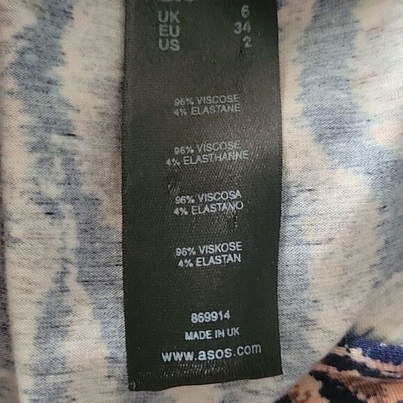 NEW Asos Midi Bodycon Dress Brown Black Animal Print Sexy Fitted Stretch XS 2 - Picture 6 of 6